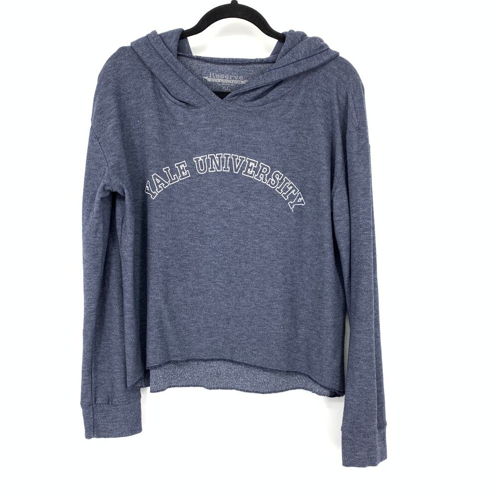Blue 84 Collegiate Apparel Pullover Hoodie Sweatshirt Sz XL Yale University Crop